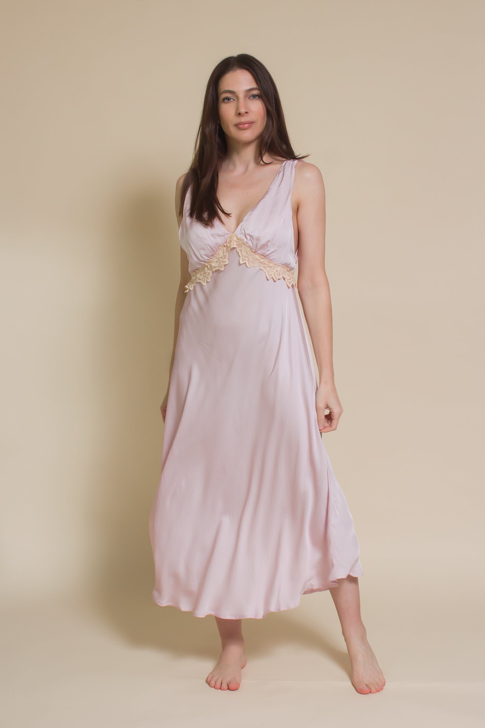 Olivaceous Vintage Inspired Satin Slip Dress light lilac / large Olivaceous Vintage Inspired Satin Slip Dress light lilac / large