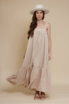 In Loom, open back floral maxi dress, in linen floral.