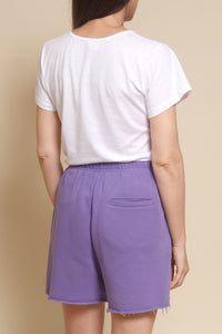 Papermoon casual sweat shorts with pockets, in deep lavender.