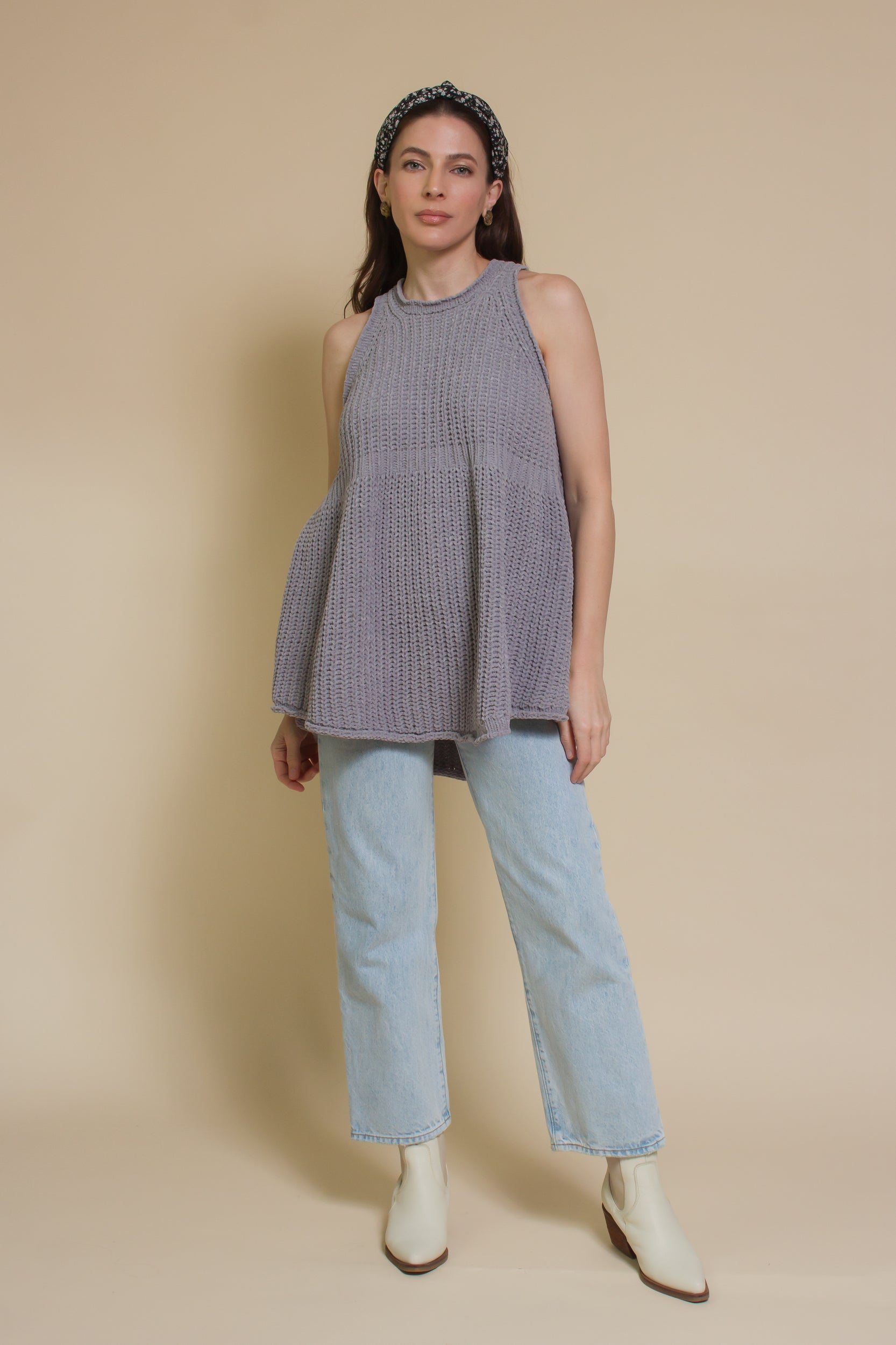 POL Sleeveless Babydoll Sweater – Franklin Sunset