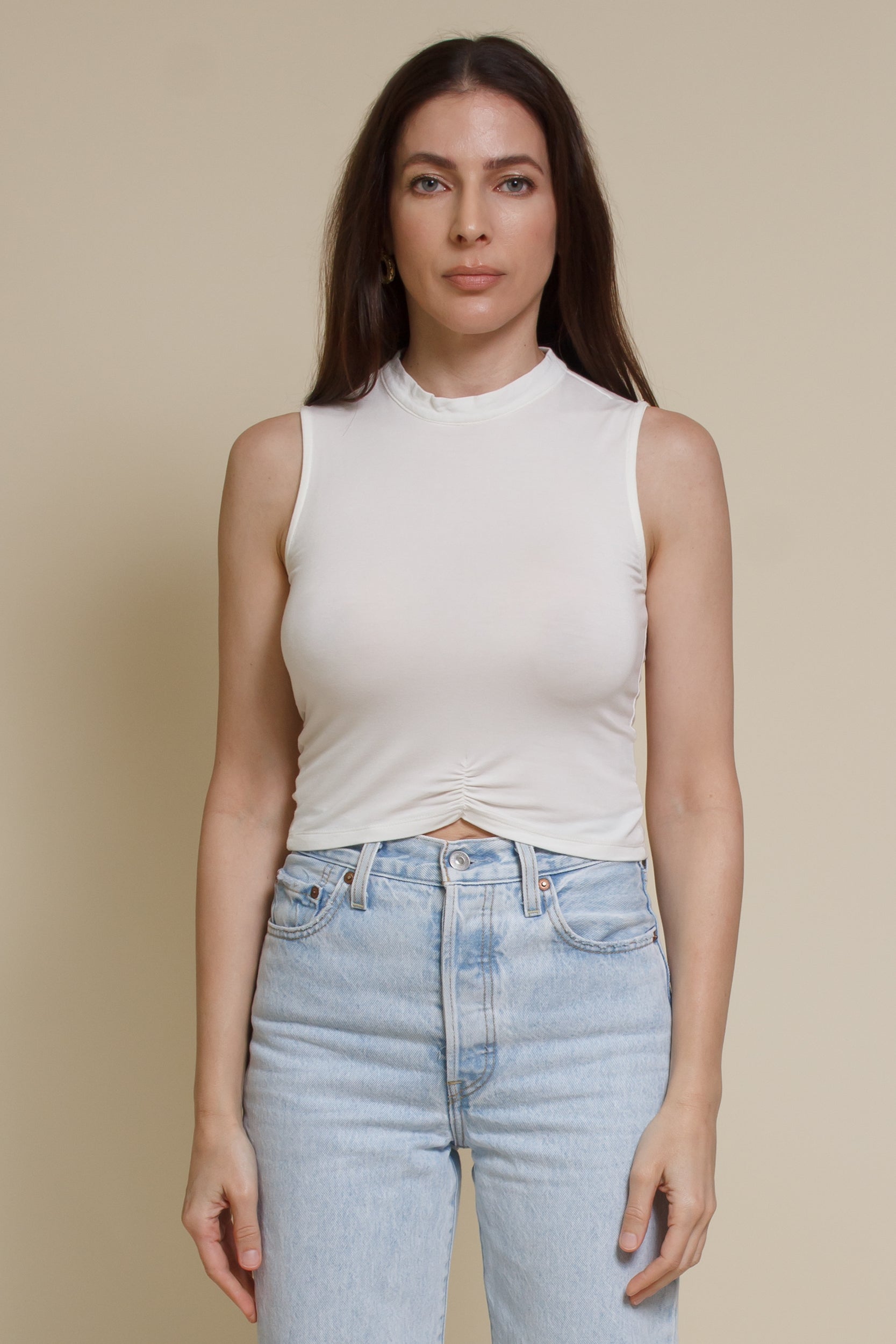 229【BRIEFING】 MESH MOCK NECK RELAXED FIT Women's Long-Sleeve Mockneck Mesh Top | Women's Tops