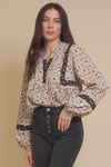 Polagram floral print blouse, in natural.