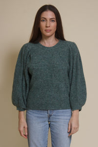 Lush Brand puff sleeve sweater, in pine.