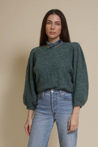 Lush Brand puff sleeve sweater, in pine.