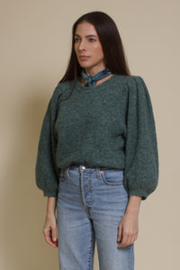 Lush Brand puff sleeve sweater, in pine.