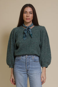 Lush Brand puff sleeve sweater, in pine.