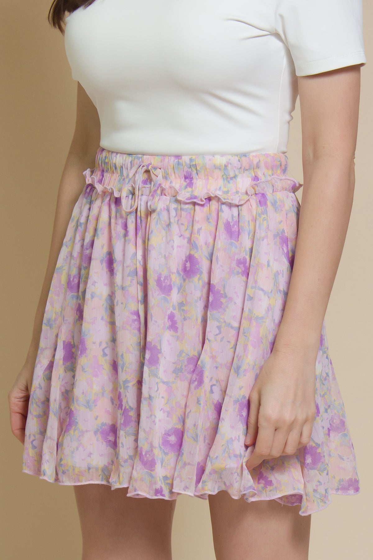 Ballet mini skirt, in lavender floral.