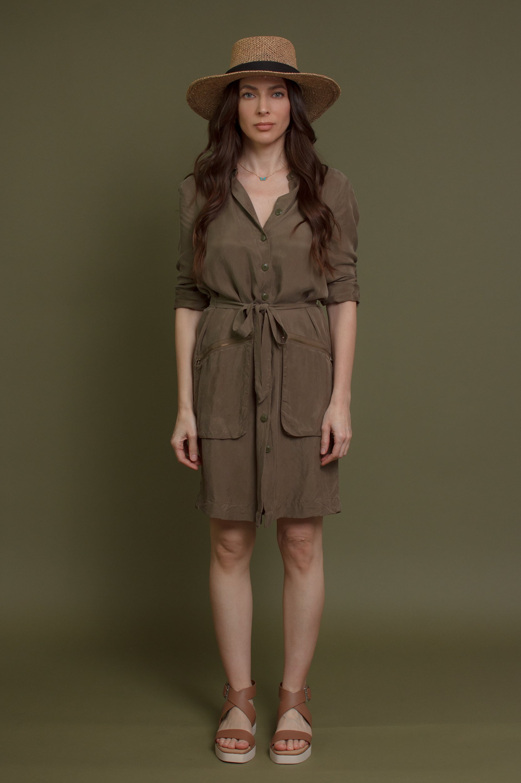 Fate by LFD Belted Shirt Dress Medium Fate by LFD Belted Shirt Dress Medium