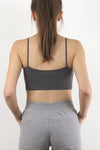 Strappy bralette with sweetheart bustline, in Charcoal. Image 2