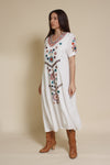 Tea N Roses embroidered midi dress, in white.