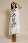 Tea N Roses embroidered midi dress, in white.