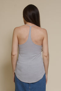 The Classic ribbed racerback tank top, in silver.