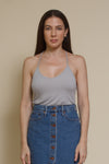 The Classic ribbed racerback tank top, in silver.