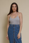 The Classic ribbed racerback tank top, in silver.