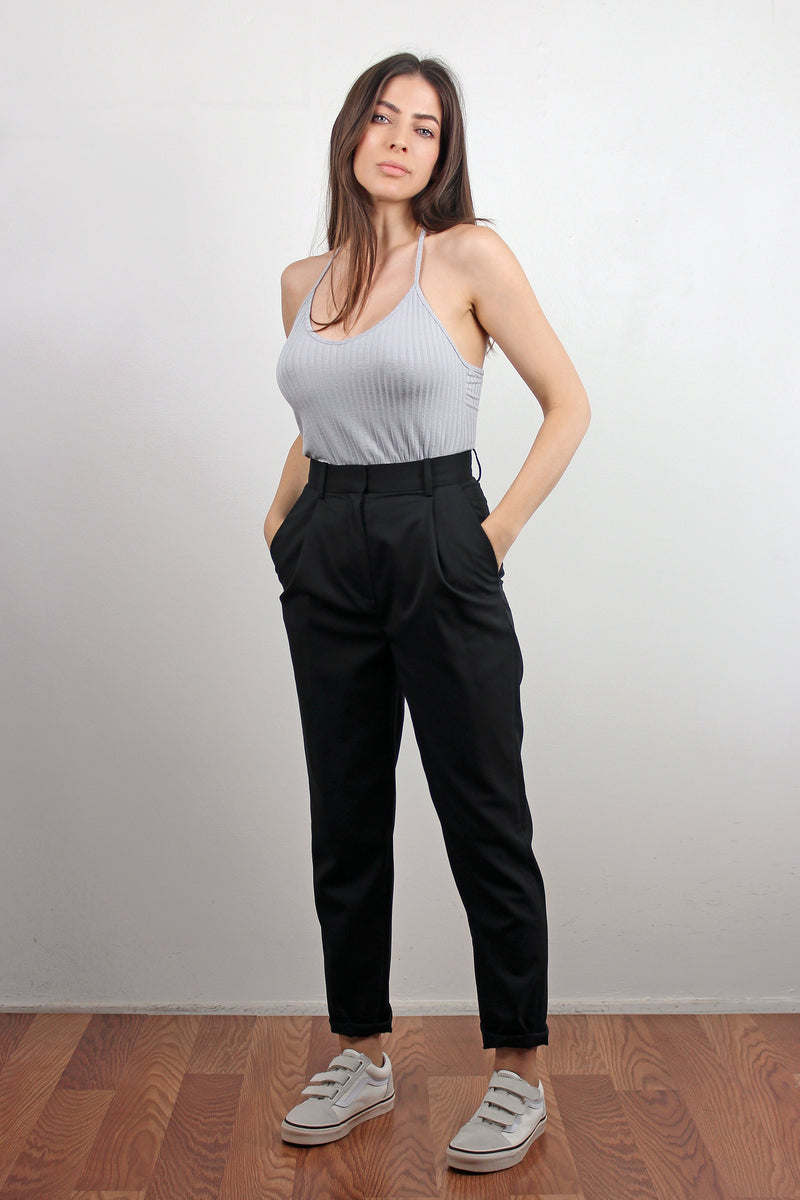 The classic; ribbed, racerback tank top, in silver.