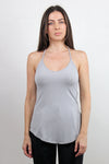 The classic; ribbed, racerback tank top, in silver.