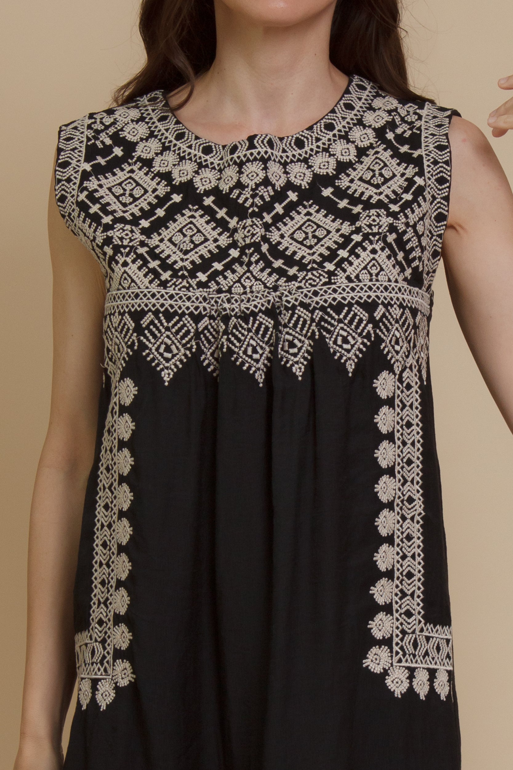 White embroidered shift clearance dress