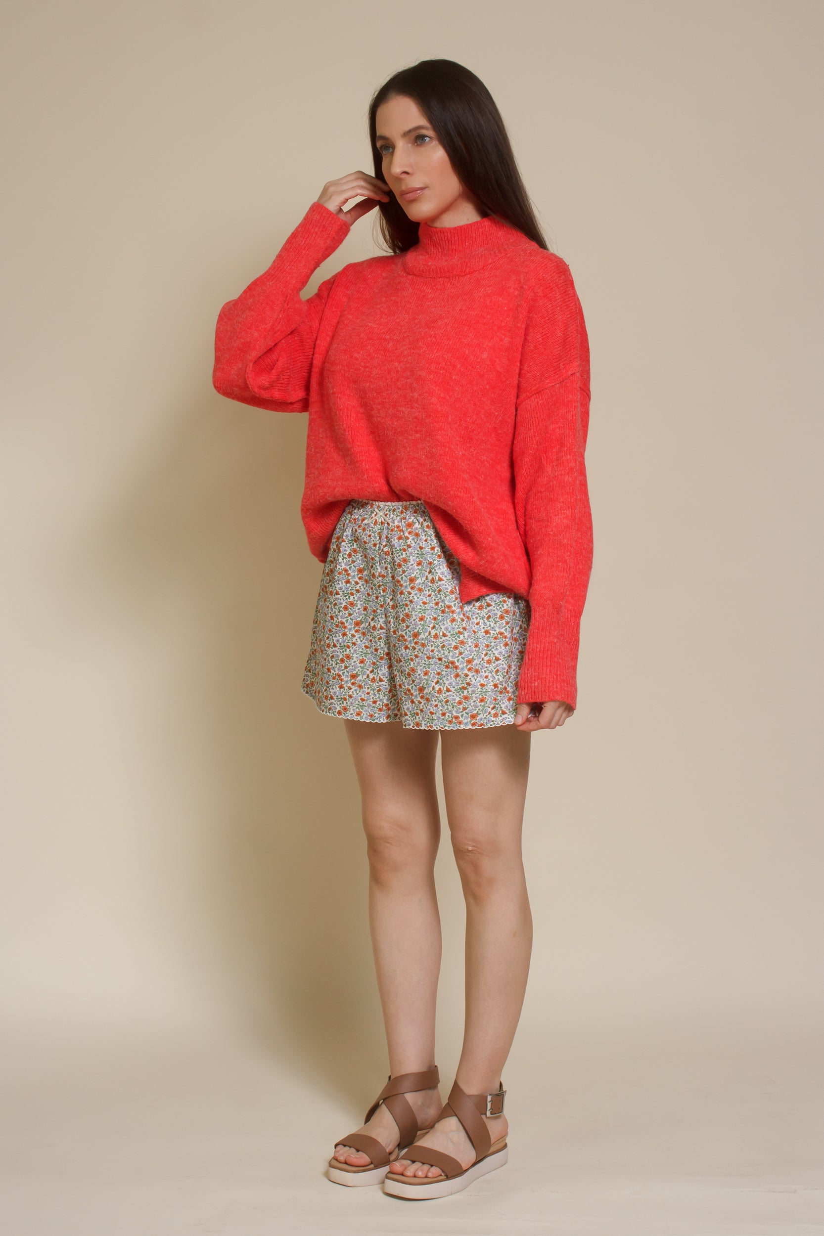 Wishlist floral cotton shorts, in sky combo.