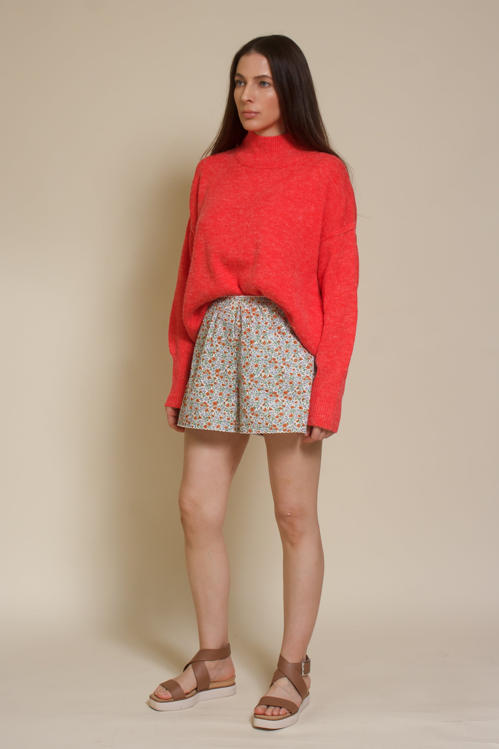 Wishlist floral cotton shorts, in sky combo.