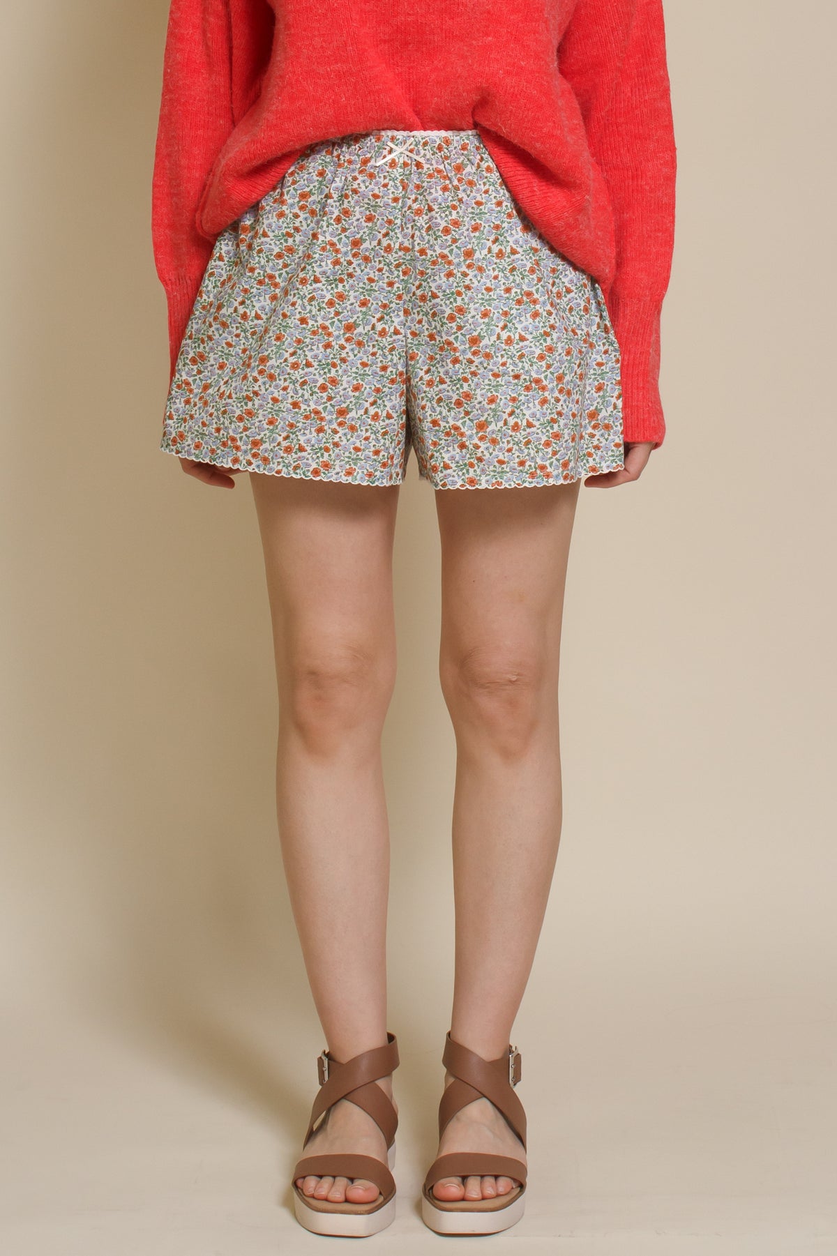 Wishlist floral cotton shorts, in sky combo.