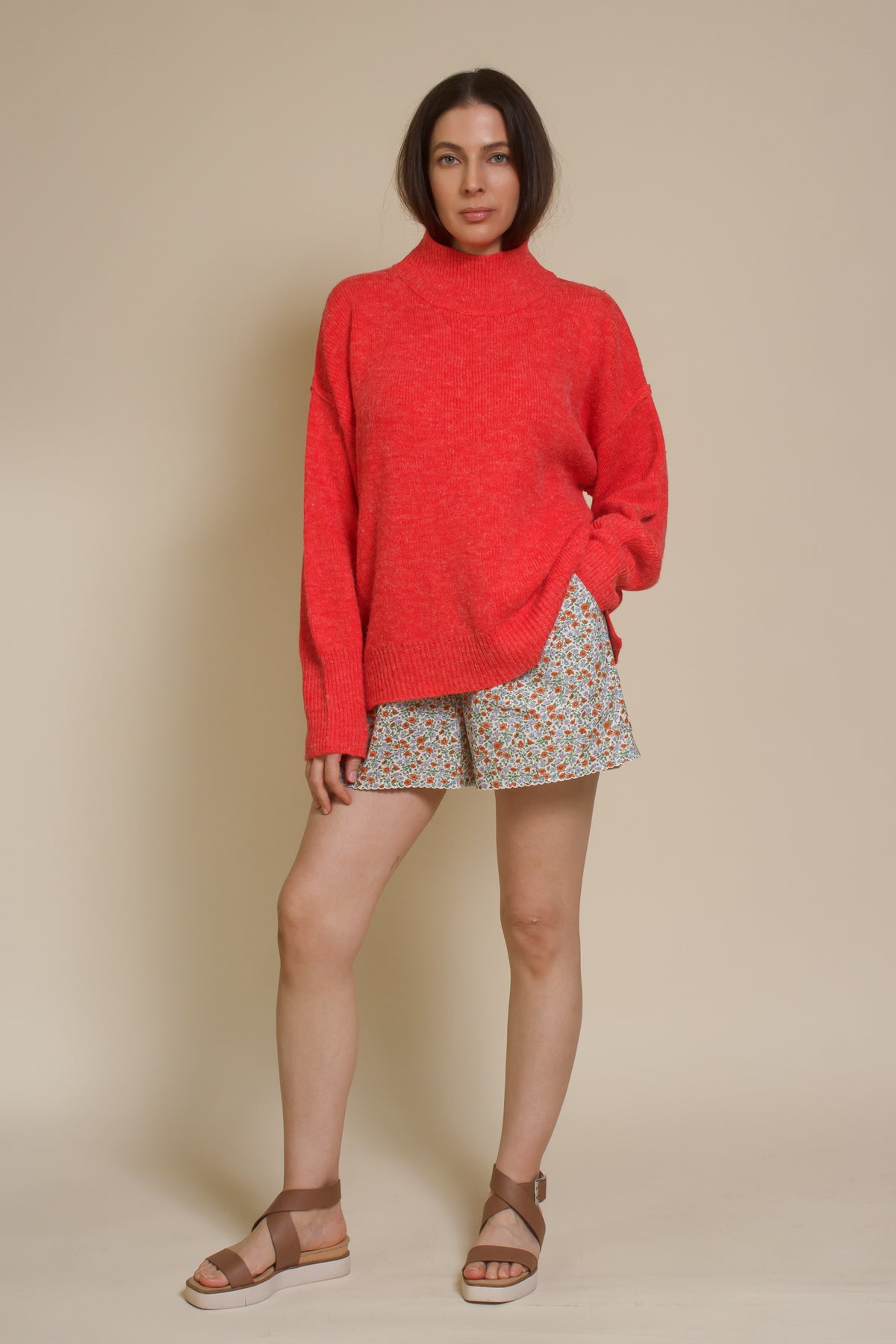 Wishlist floral cotton shorts, in sky combo.