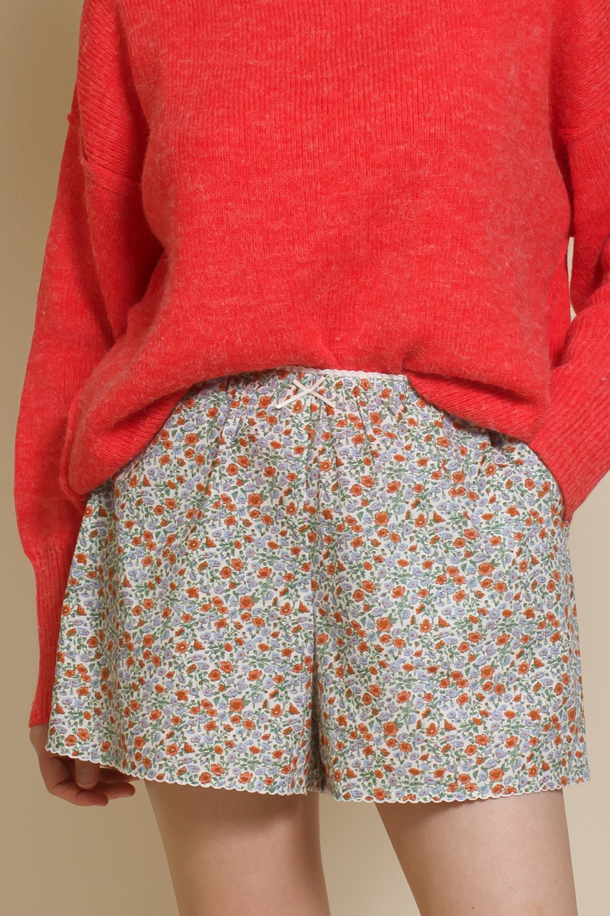 Wishlist floral cotton shorts, in sky combo.