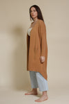 Wishlist long button down cardigan, in mustard.