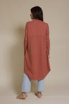 Wishlist long button down cardigan, in fall rose.