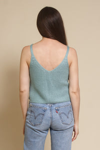 Wishlist v-neck sweater camisole, in dark mint.