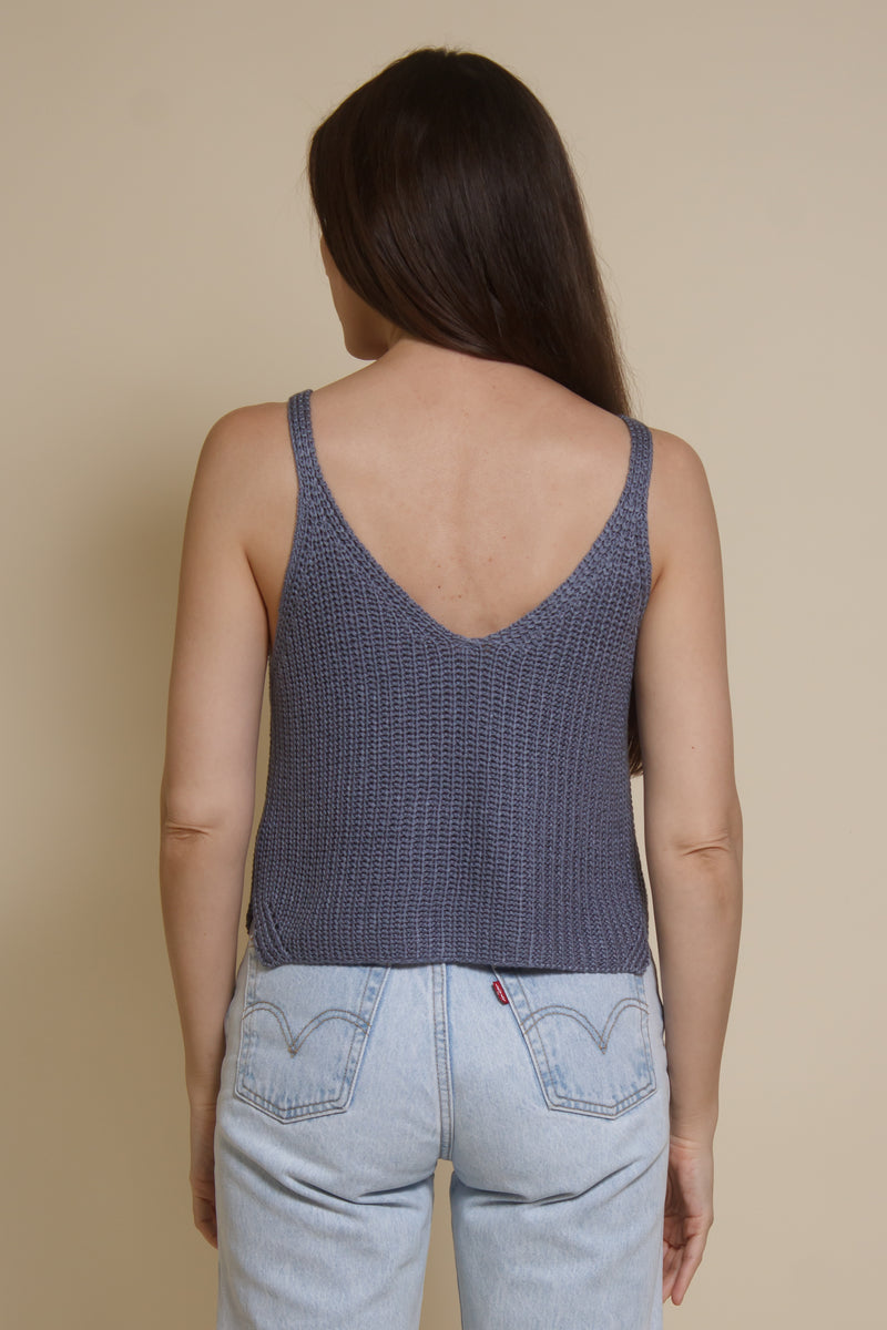 Wishlist v neck sweater camisole, in cool grey.