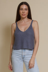 Wishlist v neck sweater camisole, in cool grey.