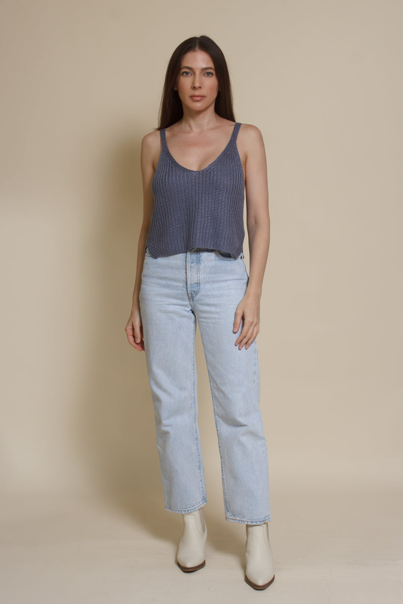 Wishlist v neck sweater camisole, in cool grey.