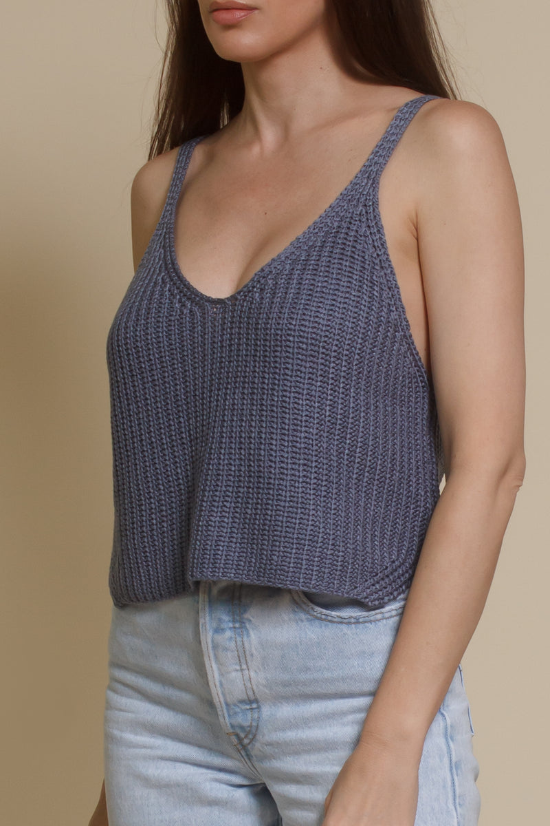 Wishlist v neck sweater camisole, in cool grey.