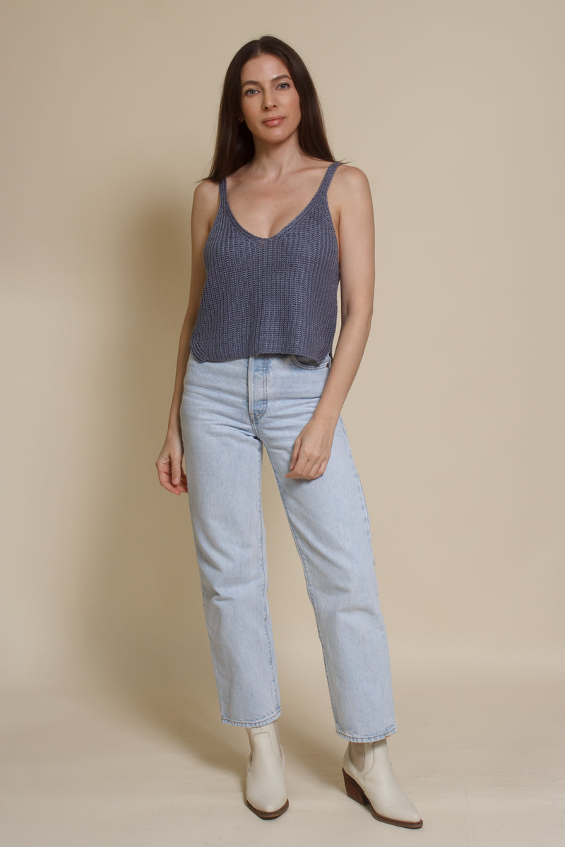 Wishlist v neck sweater camisole, in cool grey.