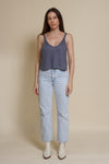 Wishlist v neck sweater camisole, in cool grey.
