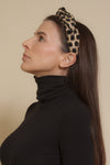 Franklin Sunset woven headband with black textured dots.