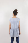 Babydoll style tee shirt, in light blue. Image 2