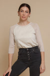 Heathered baseball tee shirt, in oatmeal. Image 8