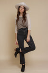 Heathered baseball tee shirt, in mocha. Image 5