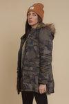 Camouflage coat with fur trim hood. Image 10
