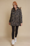 Camouflage coat with fur trim hood. Image 14