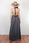 Crochet detail maxi dress in Charcoal. Image 2