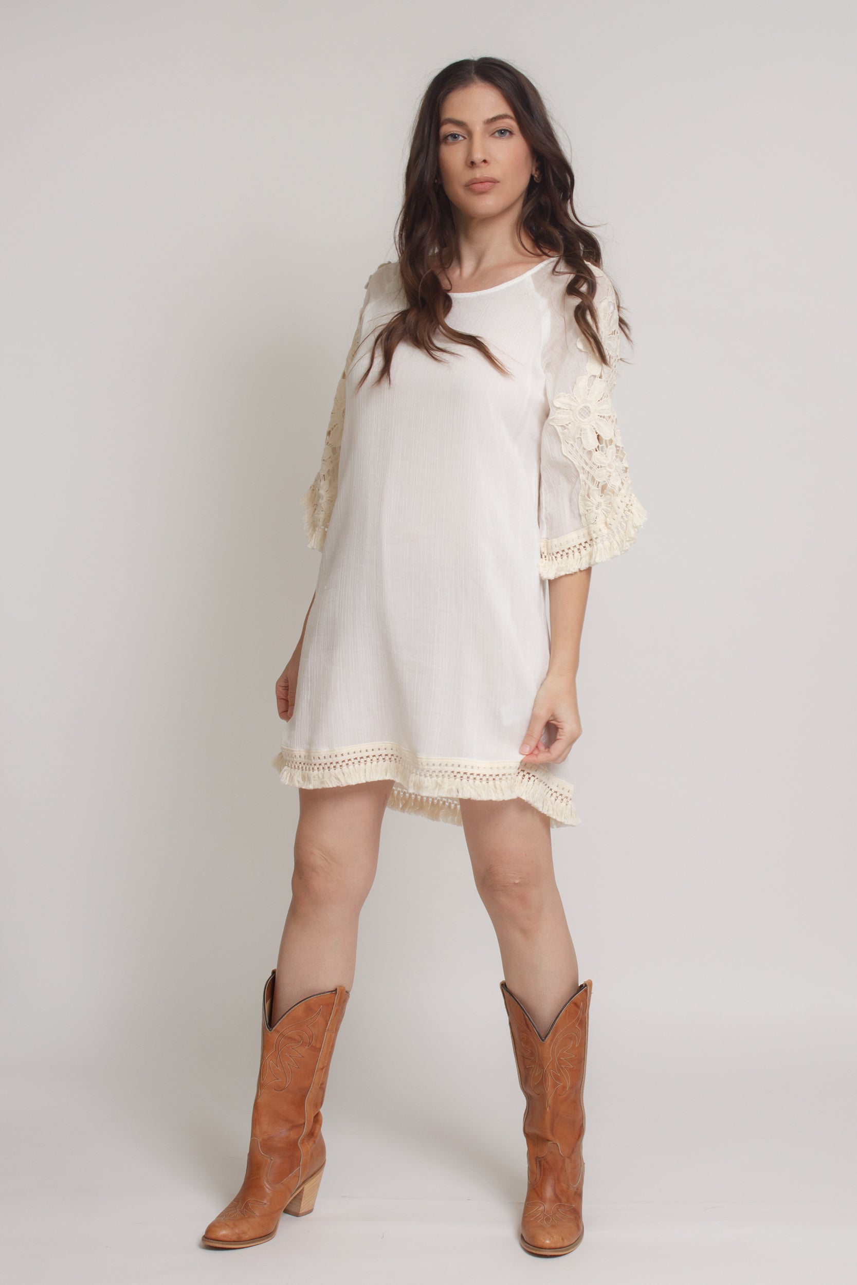 Umgee Floral Crochet Sleeve Mini Dress – Franklin Sunset