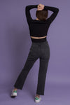 Cutout back sweater top, in black. Image 10