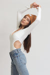 Cutout bodysuit, in Ivory. Image 4