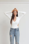 Cutout bodysuit, in Ivory. Image 5