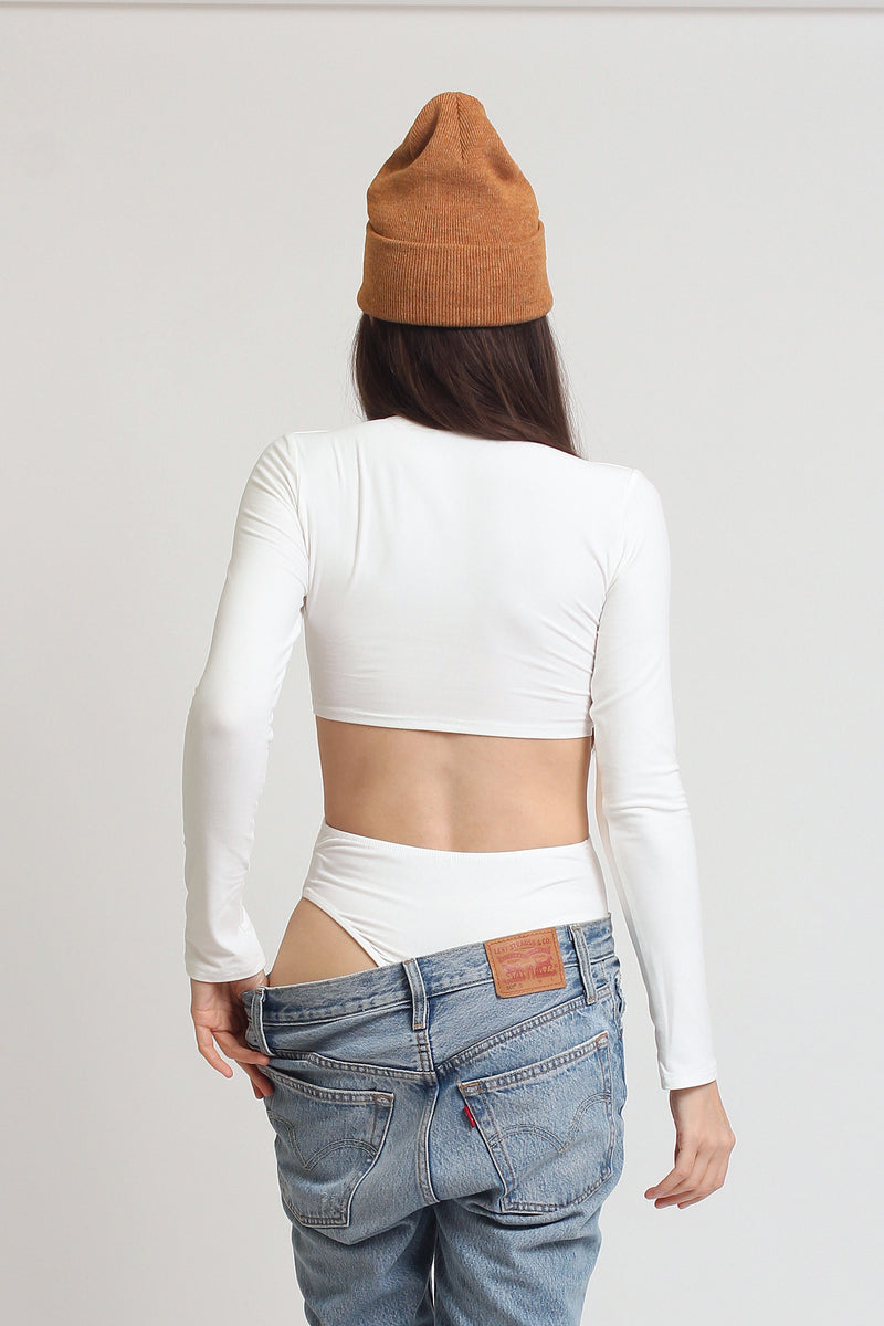 Cutout bodysuit, in Ivory. Image 6
