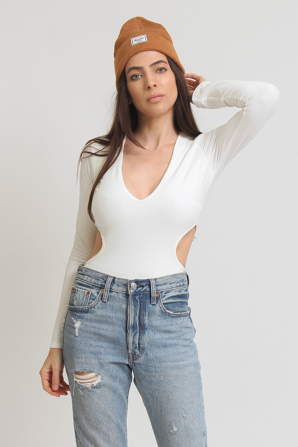 Cutout bodysuit, in Ivory. Image 7