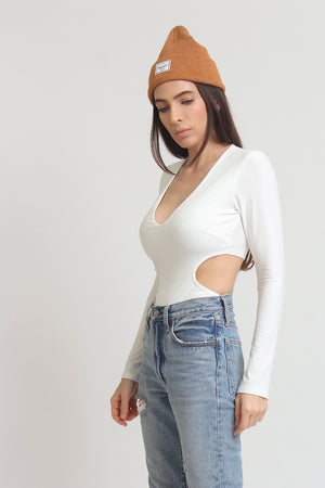 Cutout bodysuit, in Ivory. Image 8