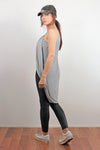 Draped front tulip style tank top, in Grey. Image 4